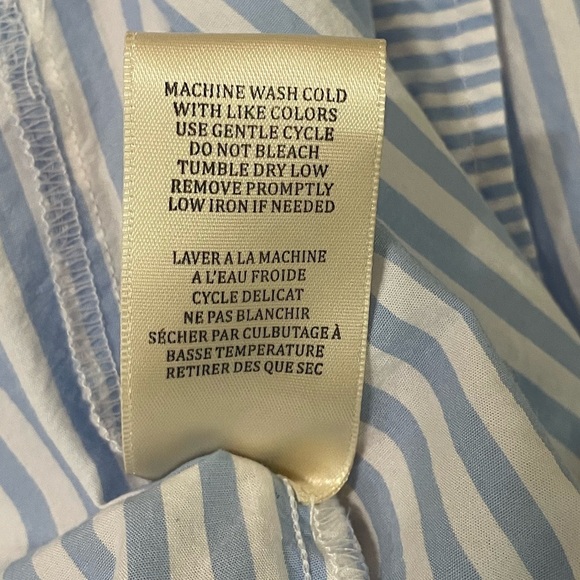 BlankNYC Feel Good Striped Button Down Shirt Blue White Cotton Blend Lightweight - Picture 7 of 7